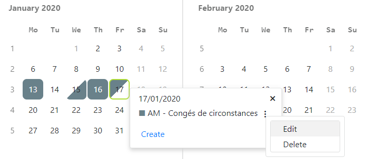 Leave context menu